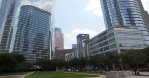 Tall buildings in downtown Houston, TX